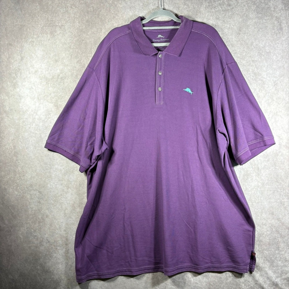 Tommy Bahama Polo Shirt Mens Size 4XT Purple Supima Cotton Short Sleeve Casual